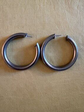 Brushed Silver Free People hoops.
